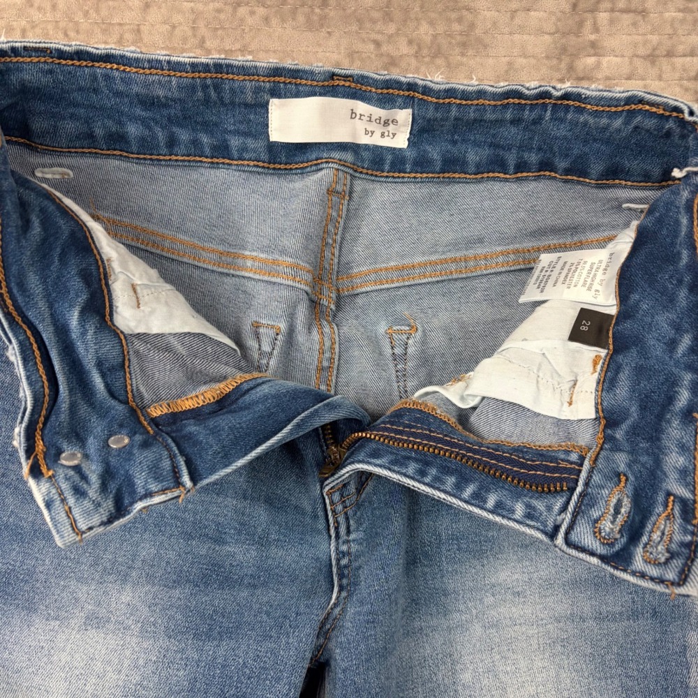 Bridge by GLY Ultra High Rise Super Flare Distressed Jeans BG5792R Size 28 - Picture 8 of 8